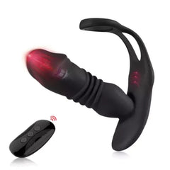 Sextoyvibe™ David - 12 Vibrating & 3 Thrusting Silent Remote Control Prostate Massager With 2 Cock Rings