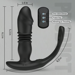 SAUL Glans 3 -Thrusting &amp; 12 -Vibrating Cock Rings Prostate Massager