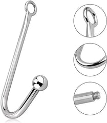 Sextoyvibe Stainless Steel Anal Hook With 3 Interchangeable Balls