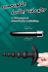 Vibrating Anal Beads Butt Plug - Flexible Silicone 16 Vibration Modes