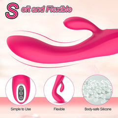 G-Spot Rabbit Vibrator Stimulator Silicone Vaginal Anal Dildo Massager for Women