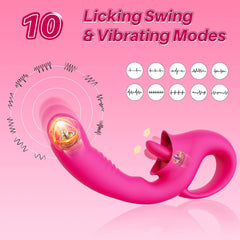 G-spot vibrator offers 10 licking and vibration patterns for women