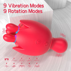 Two-in-one rose shaped nipple C-spot rotating vibrating waterproof silicone massager
