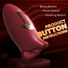 Sextoyvibe Pressb 10 Biting & 10 Vibrating Modes Stimulate Nipple Clitoral Women Vibrator