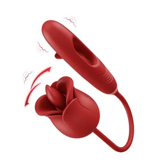Sextoyvibe Cherry Red Dual Rotating Bead 10 Vibrating 6 Thrusting G Spot Vibrator