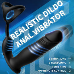 Sextoyvibe 6 Mode Prostate Massager with Cock Ring, App and Remote Control for Couples
