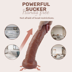 12.3-inch realistic long dildo with suction cup