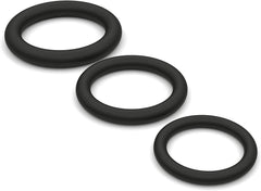 Lynk Pleasure Products Silicone Cock Ring Erection Enhancing 3 Pack Black