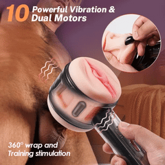 Sextoyvibe™ 10 Vibrating Modes Anal and Vaginal 2-in-1 Handheld Masturbator