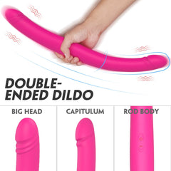 9 modes of vibration foldable les double-headed silicone USB rechargeable waterproof masturbator